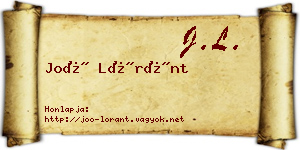 Joó Lóránt névjegykártya